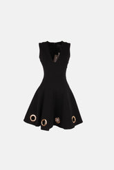 Cushnie et Ochs Volanlı Mini Elbise Siyah - 36